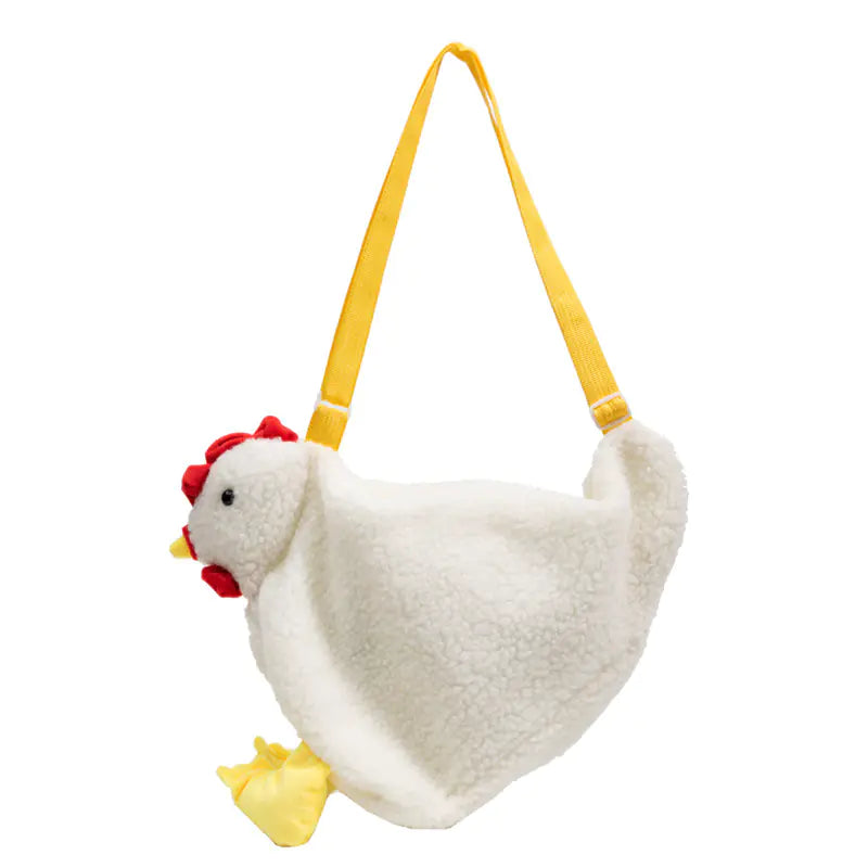 Fuzzy Cute Chicken Cartoon Crossbody Shoulder Bag