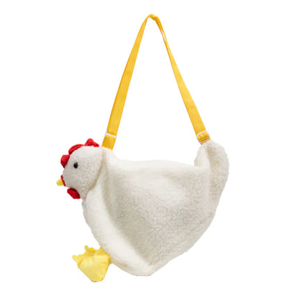 Fuzzy Cute Chicken Cartoon Crossbody Shoulder Bag