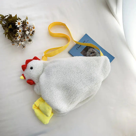 Fuzzy Cute Chicken Cartoon Crossbody Shoulder Bag