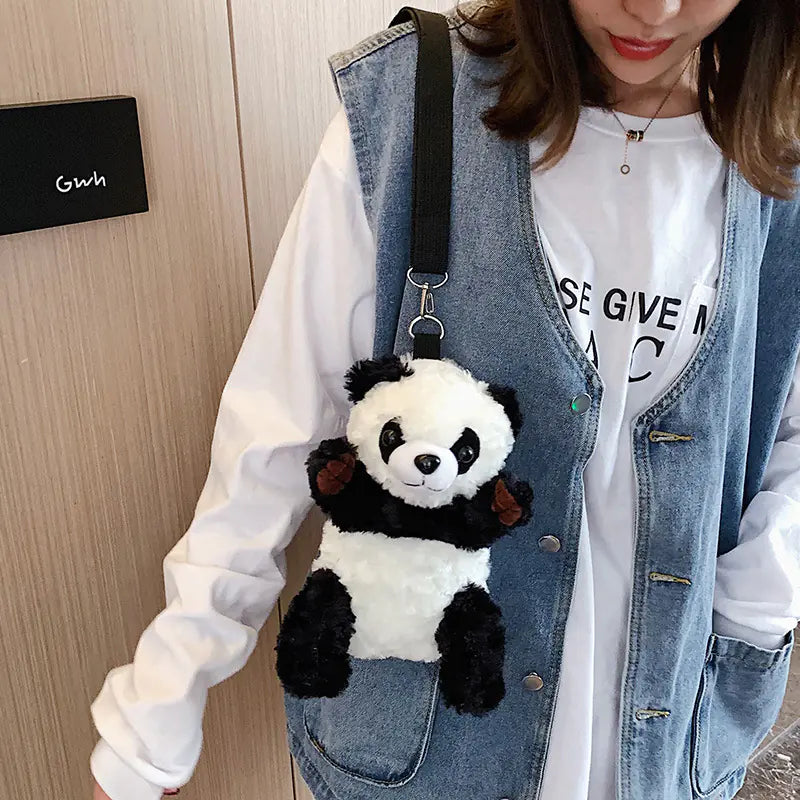Cute Plush Panda Mini Shoulder Bag